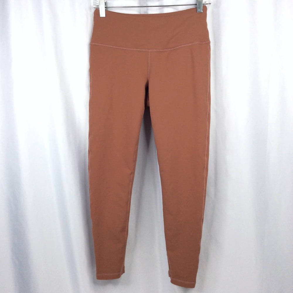 Prana Leggings Women's Size Medium Terra Cotton Rust Brown Waist Pocket
